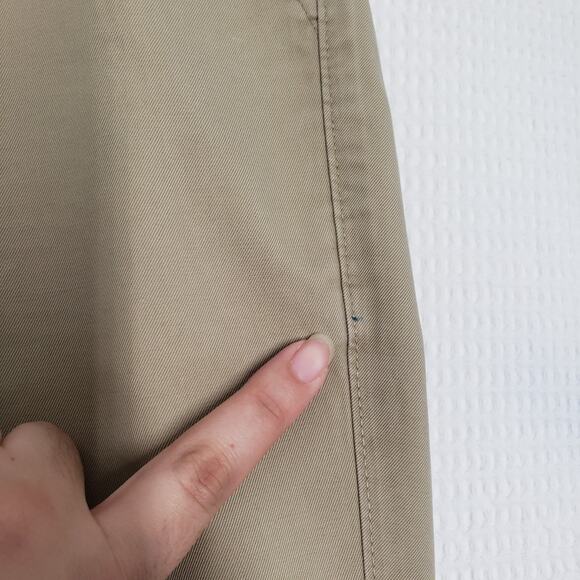GAP Chino Khaki Pants 36x27 Mens Brown Straight Leg Relaxed Flat Front Cotton - Picture 10 of 16